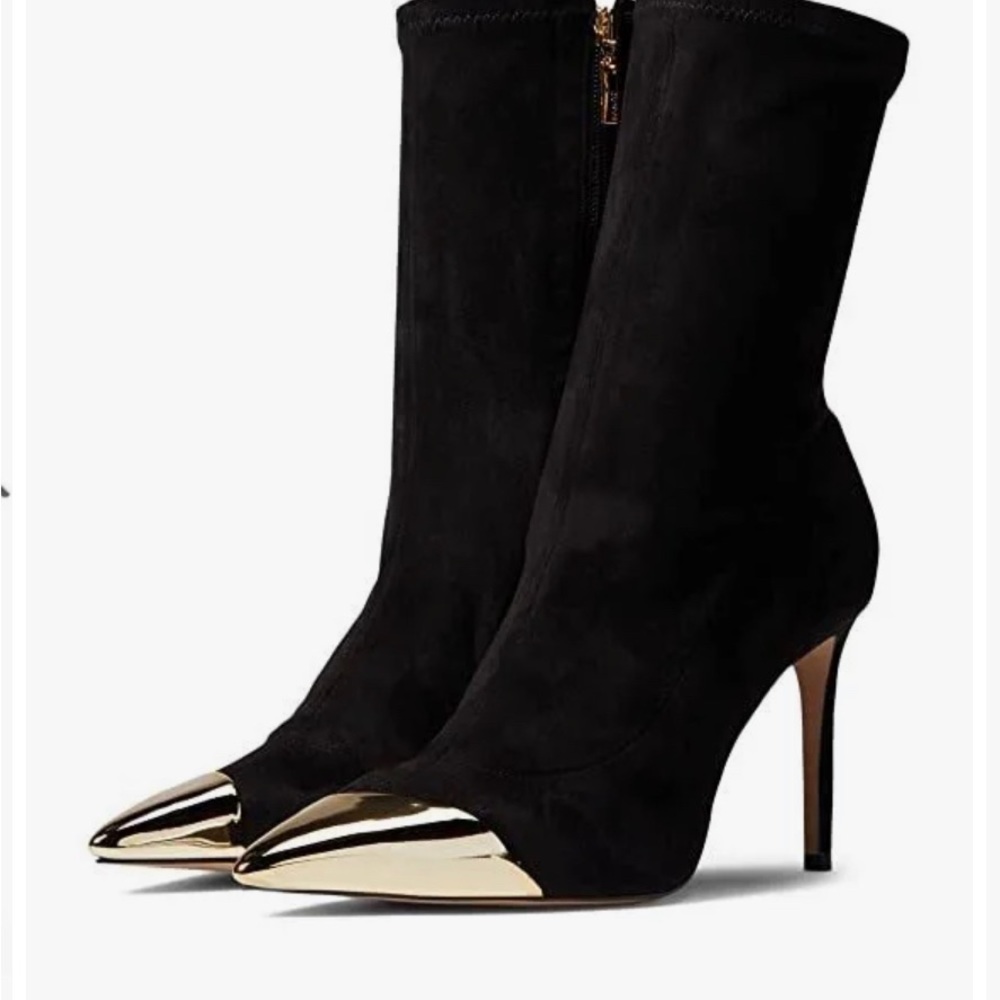 New! Schutz Womens Luh Leather Toe Cap Ankle Boots Size 7.5